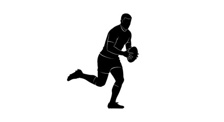 rugby player silhouette dynamic action shot for sports websites team logos and game day graphics