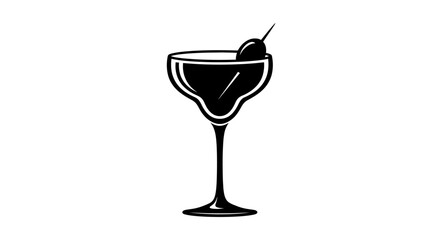 elegant martini cocktail silhouette perfect for menu design bar branding and vintagestyle drink promotions