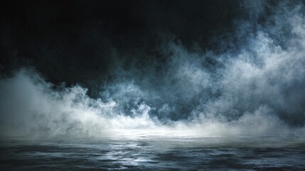 Mystical Smoke Black Ground Fog Cloud Floor Mist Background