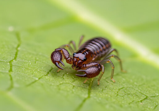 pseudoscorpion on Leaf Surface