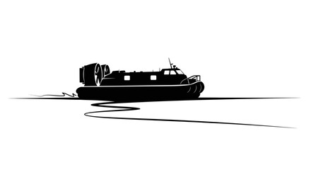 sleek hovercraft silhouette perfect for transportation travel and adventure designs