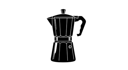 stovetop espresso maker icon for cafe menus coffee shop branding and italian cuisine websites simple black and white vector illustration