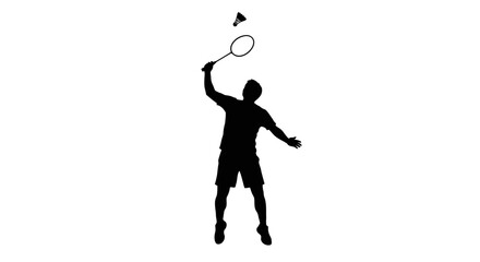 dynamic badminton player silhouette perfect for sports websites blogs and marketing materials