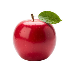 red apple with leaf