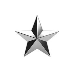 Metallic Silver Star: 3D Render for Design Projects