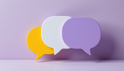 Soft Pastel Speech Bubbles Minimalist Composition