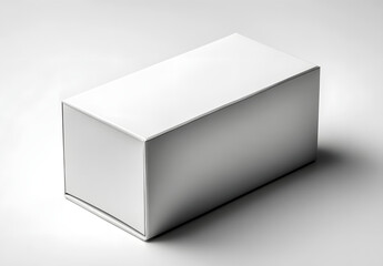 White horizontal rectangle blank box from top side far angle.