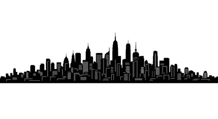 Naklejka premium sleek city skyline silhouette perfect for urban designs presentations and modern branding projects