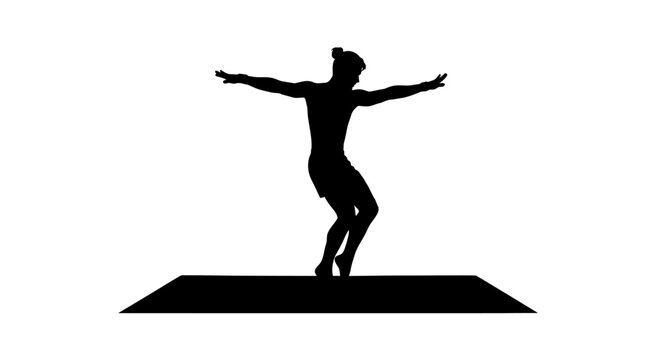 powerful silhouette of a male dancer balancing perfect for fitness dance or movementfocused designs