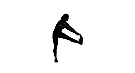 improve flexibility and balance woman performing a standing hamstring stretch exercise simple black silhouette illustration for fitness websites blogs and workout guides