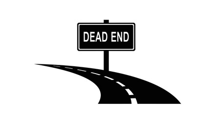 road to nowhere dead end sign graphic for project failure impasse or limit concepts
