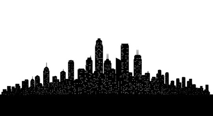 Fototapeta premium sleek city skyline silhouette perfect for urban design modern cityscape projects and business presentations offering a clean and versatile vector graphic