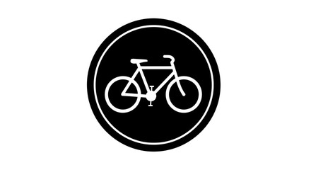Fototapeta premium bicycle icon simple clean and bold black and white graphic for cycling websites apps and signage