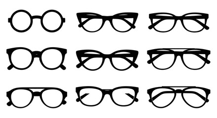 nine stylish eyewear frame silhouettes perfect for website design fashion blogs and optometry marketing materials