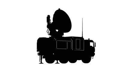 Fototapeta premium mobile military radar system silhouette perfect for defense technology and security presentations websites and infographics