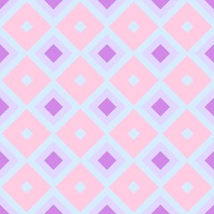 seamless pink pattern. The color palette is a soft combination of pink, baby blue, and various shades of purple and lavender, creating a harmonious and playful design.