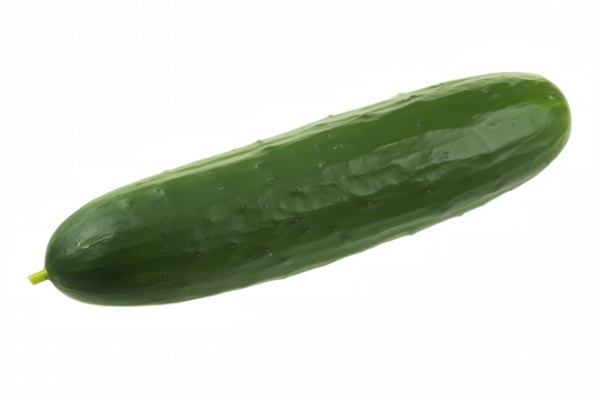 Fresh cucumber with water droplets on transparent background