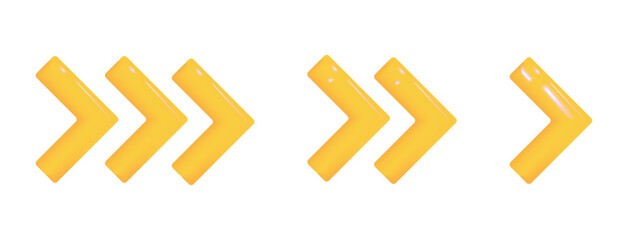 Gold Chevron Arrow Set Best for Game Navigation Menu Indicators and Premium UI Direction Signs