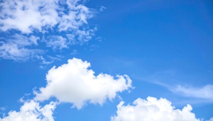 Sunny blue sky with fluffy clouds (1)