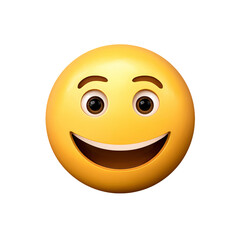 Fototapeta premium Close-Up of a 3D Yellow Smiley Face on a Transparent Background, PNG