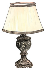 PNG Illustration of a lamp lampshade white background furniture.