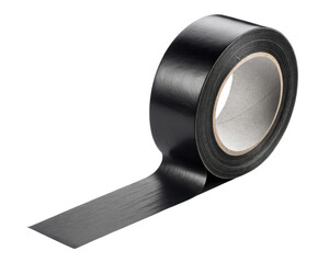 Black Adhesive Tape Roll Isolated on Transparent Background Perfect for Crafts and Repair
