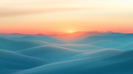 Gentle hills bathed in sunrise hues.