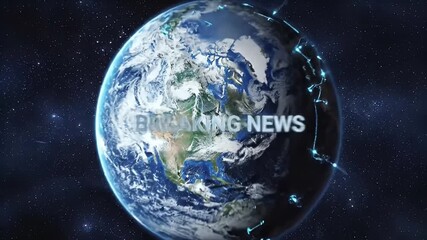 Breaking news world globe graphic - Powered by Adobe