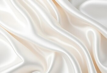 Obraz premium Luxurious, smooth white satin fabric with subtle sheen, smooth, satin