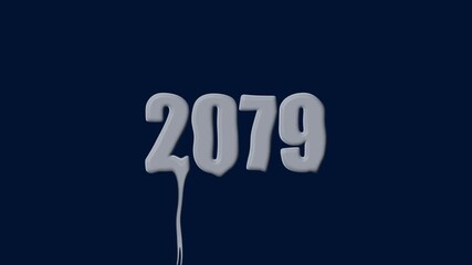 liquid text 2079 animation colorful background. glowing number text background 4k video animation. 2079 animation liquid text transparent background