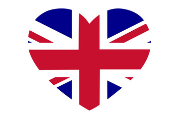 United Kingdom heart flag vector- United Kingdom flag in heart shape