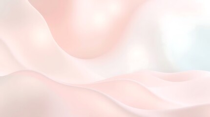 Light pink satin silk fabric with a smooth flowing wave pattern.