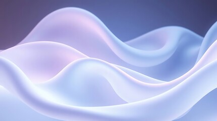 Obraz premium Smoothly flowing abstract blue silk and satin texture with graceful purple and pink waves.