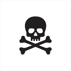 Black silhouette of a skull and crossbones symbol skeleton death