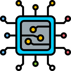 Circuit lineal color icon