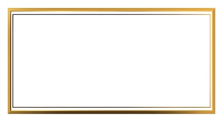 Gold framed white background.  A simple, rectangular frame with two gold outlines, one slightly larger and darker than the other, surrounding a blank white center