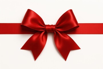 Elegant satin gift bow in deep crimson with flowing ribbon for luxury packaging and celebrations