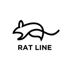 Rat Line Art Logo Design Concept