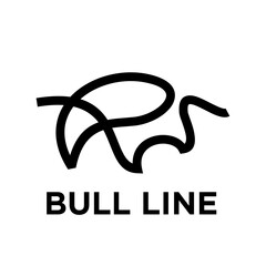 Bull Line Symbol - Elegant Line Art Vector Icon