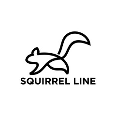 Obraz premium Squirrel Line Art Logo Design