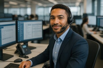 Customer Service Representative Providing Expert Technical Support with Professional Headset