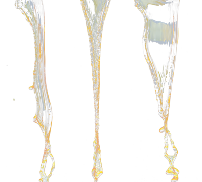 Orange, lemon juice or oil lubricant splash, liquid gold yellow drink drops. Fruit beverage water elements in line form . Fresh splashing and flowing jets, black background isolated freeze motion