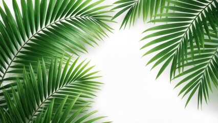 Obraz premium Palm tree leaves on white background