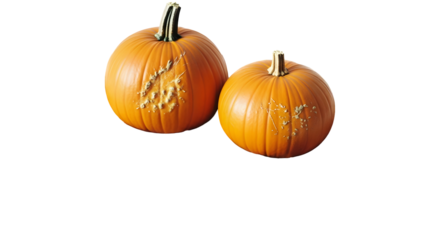 Vibrant orange pumpkins ready for autumn festivities and harvest celebrations, showcasing the essence of the fall season on a clean white background.