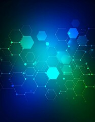 Abstract Hexagon Network, Digital Background