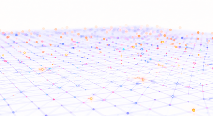 Abstract Network of Connected Nodes with Vibrant Color Gradients and Geometric Precision.