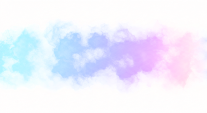 Pastel Watercolor Swirls of Blue Purple and Pink Hues on White.