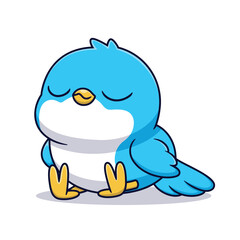 Cute Bird Standing Cartoon Vector Icon Illustration. Animal Nature Icon Concept Isolated Premium Vector. Flat Cartoon Style