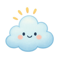 PNG Cute smiling cloud illustration.