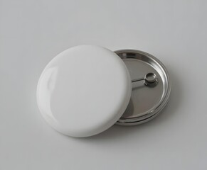Customize your message with blank white button badges for branding or promotional events today, simple and minimal